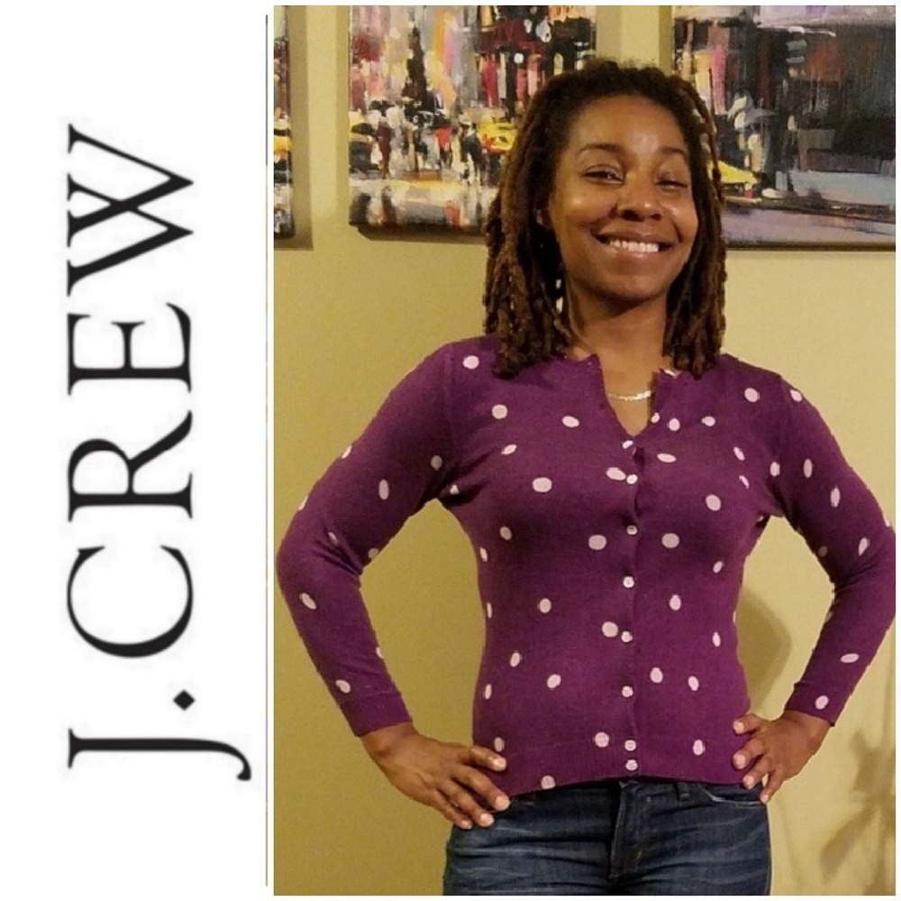 J.Crew Polkadot Cardigan Medium